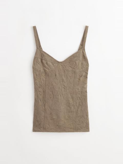 Cami Tank Olive Crinkle Jersey