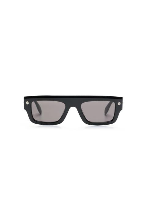 logo-engraved rectangular-frame sunglasses