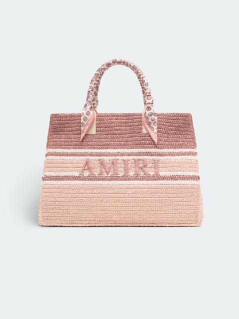 AMIRI WOVEN STRIPE RAFFIA TOTE BAG