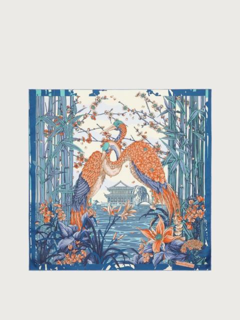 FERRAGAMO AIRONI PRINT SILK FOULARD
