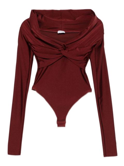 THE ANDAMANE Kandall twist-neck off-shoulder bodysuit