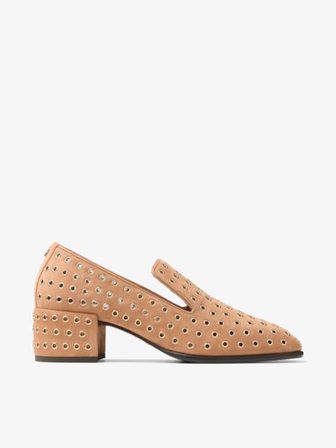 JIMMY CHOO null
Toffee Suede Slippers with Eyelets
