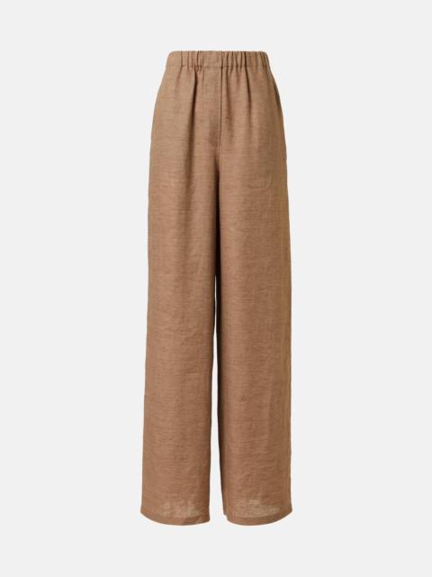 Loro Piana Valerio high-rise linen wide-leg pants