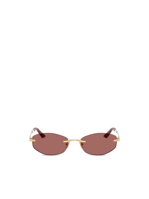 VERSACE rimless geometric-frame sunglasses