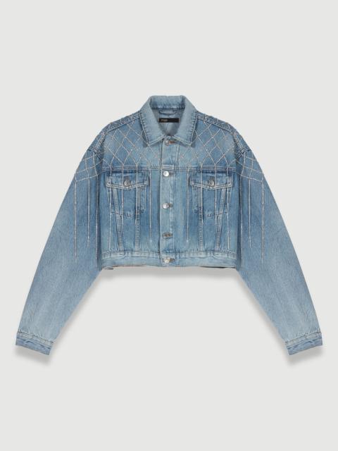 Denim jacket with rhinestones