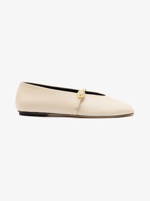 Larroudé Misty Ballerina Flat In Ivory Leather