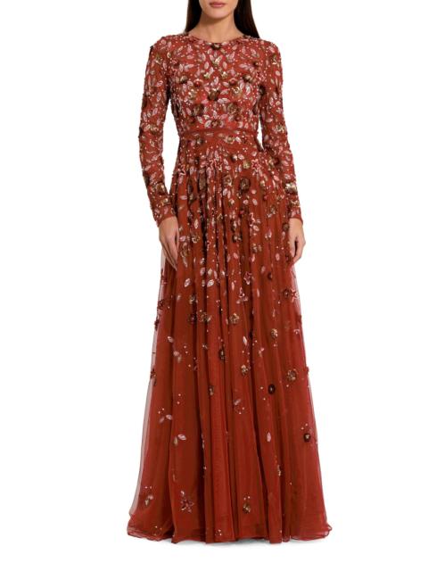 MAC DUGGAL Women's Floral A-Line Gown - Cinnamon
