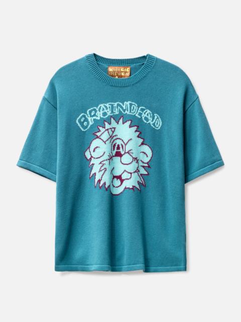 BRAIN DEAD ANARCHY WINK SHORT SLEEVE KNIT SWEATER