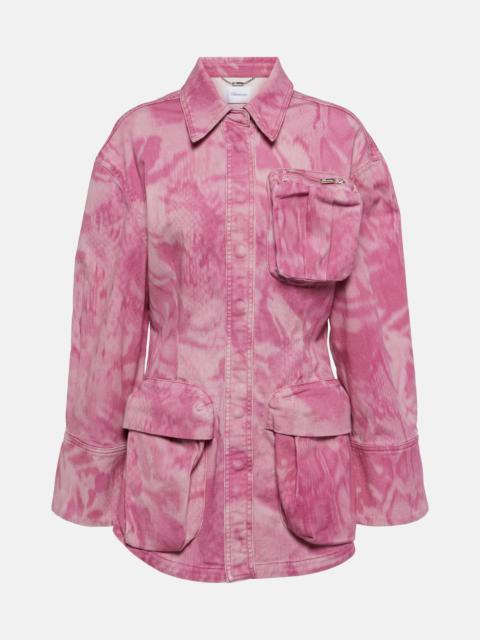 Blumarine distressed cargo denim jacket