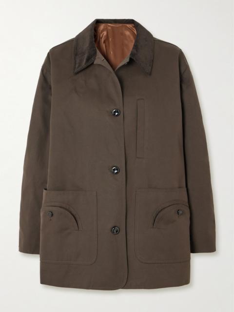 BLAZÉ MILANO Clelia Corduroy-trimmed Cotton-gabardine Jacket
