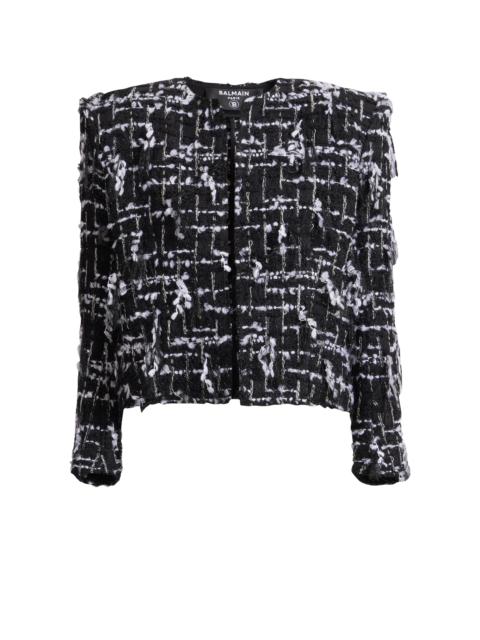 Balmain Cropped jacket in fringed tweed