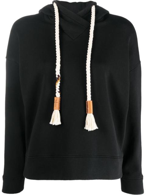 forte_forte rope-drawstring cotton hoodie