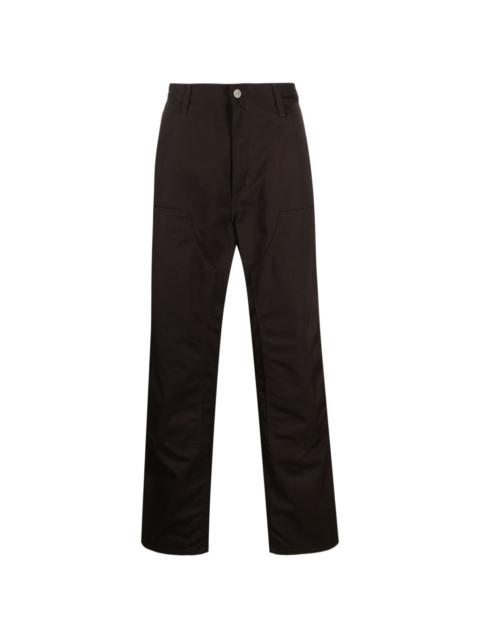 panelled twill tapered-leg trousers