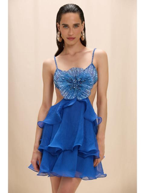 PatBO CHIFFON CARMEN LOTUS MINI DRESS