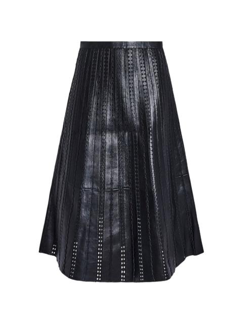 Yves Salomon perforated midi skirt