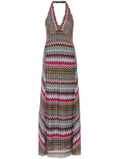 Zigzag pattern long dress