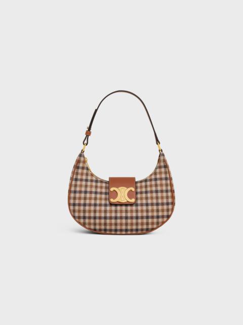 CELINE MEDIUM AVA TRIOMPHE BAG in Tartan Textile and calfskin