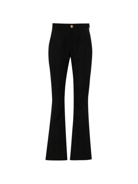 twill flared trousers