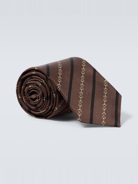 GUCCI Horsebit silk jacquard tie