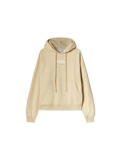 Off-White OFF-WHITE Script Logo Opposite Over Skate Fit Hoodie Beige