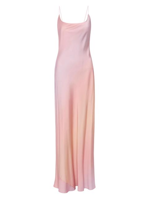 GOOD AMERICAN Women's Satin Slip Maxi Dress - Sunset Gradient