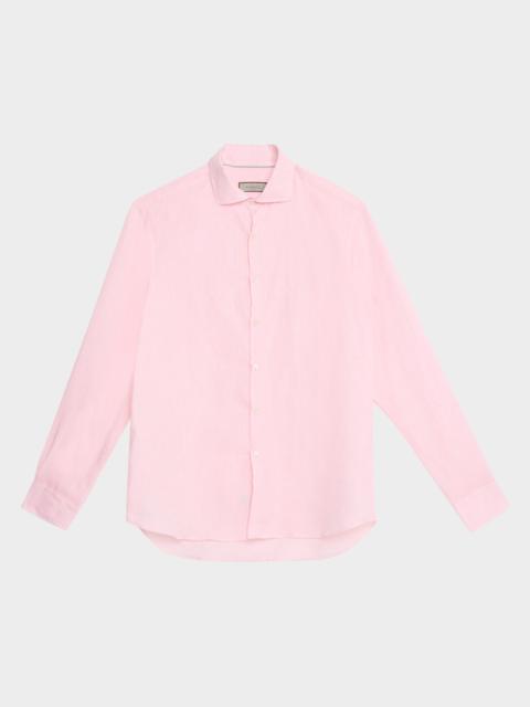 Canali Men's Linen Solid Sport Shirt