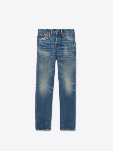 SAINT LAURENT authentic slim-fit jeans in deauville beach blue denim