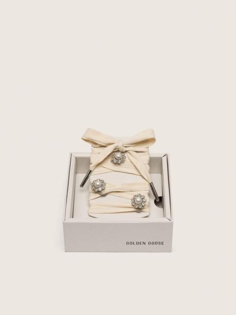 Golden Goose LTD Skins gold laces with appliqué crystal charms