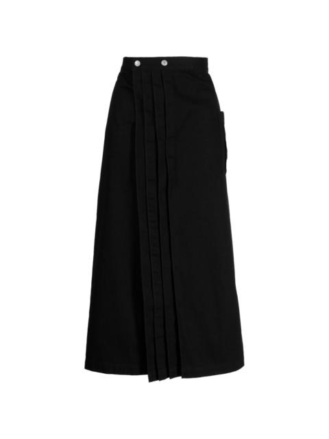 Yohji Yamamoto button-fastening cotton skirt