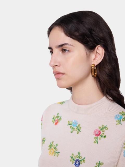 rabanne XL LINK EARRINGS IN OCHRE RESIN