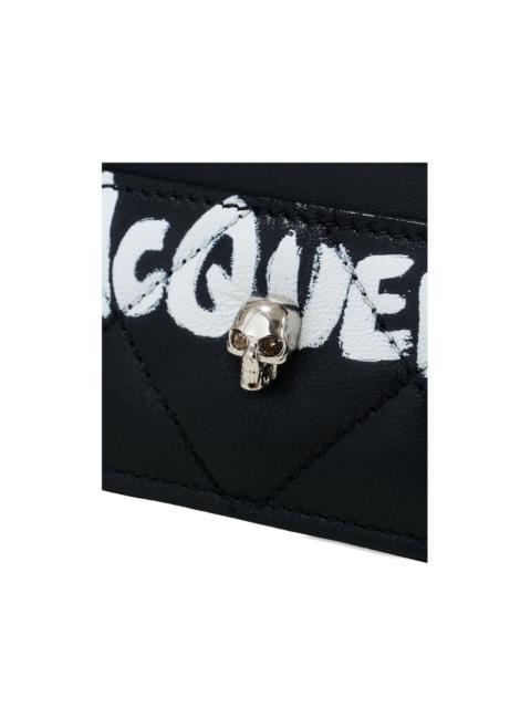 Alexander McQueen Graffiti-print quilted cardholder