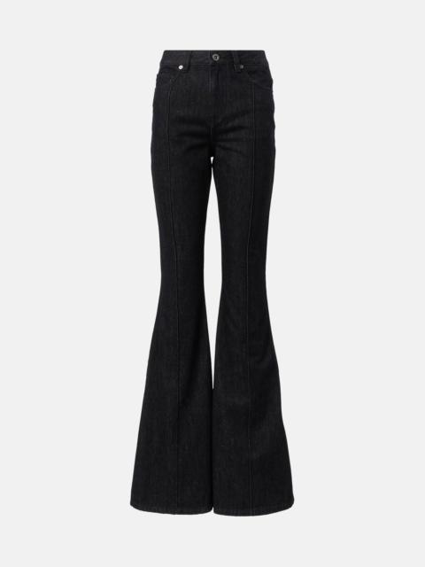 self-portrait Mid-rise flared jeans