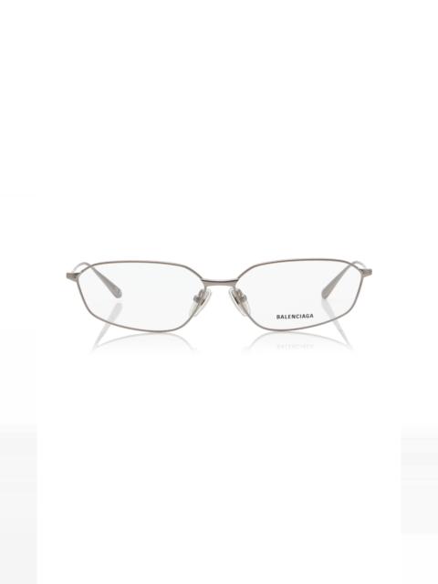 BALENCIAGA Editorial Oval-Frame Metal Glasses clear
