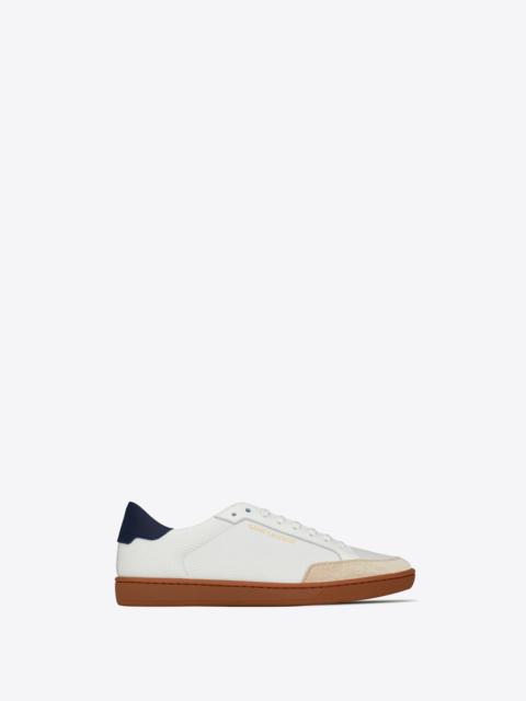 SAINT LAURENT court classic sl/10 sneakers in perforated and smooth leather