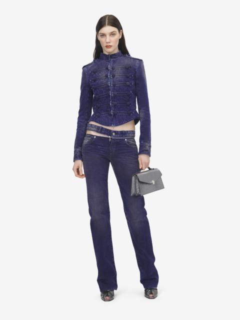 Alexander McQueen Slashed Zip Bootcut Jeans