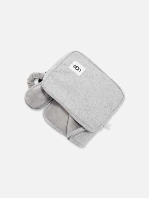 UGG ® Duffield Travel Set Soft Pouch Cotton Blend Blankets in Grey