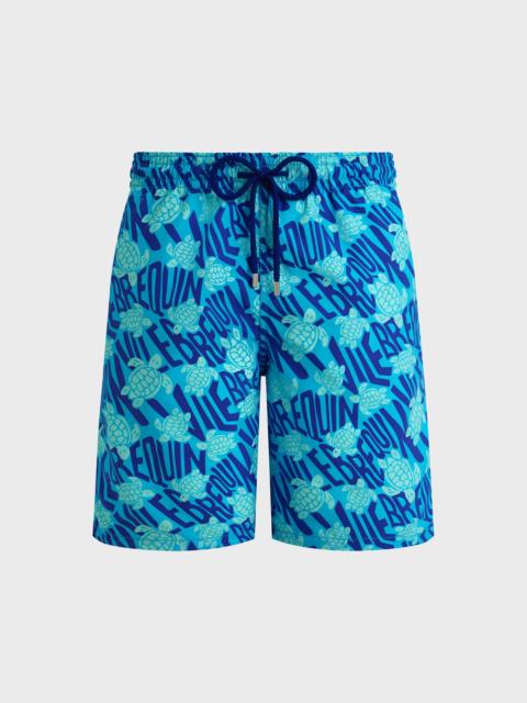 Vilebrequin Men Long Swim shorts Ronde des Tortues Logo
