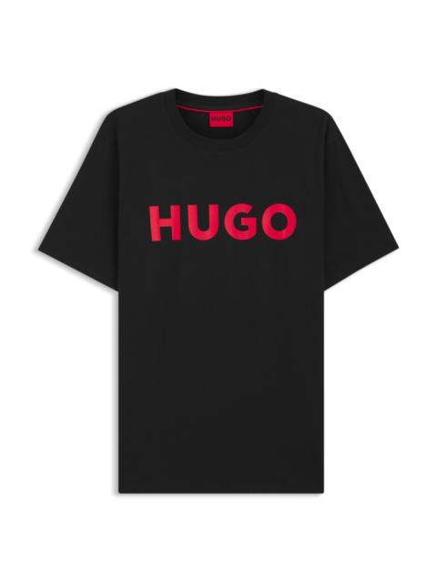 HUGO COTTON JERSEY T-SHIRT WITH LOGO PRINT