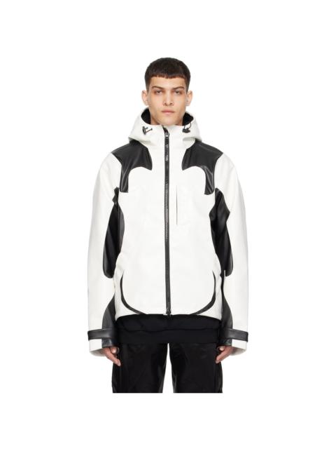 KUSIKOHC White & Black Paneled Faux-Leather Jacket