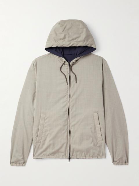Reversible Virgin Wool and Silk-Blend and Shell Hooded Jacket Cream