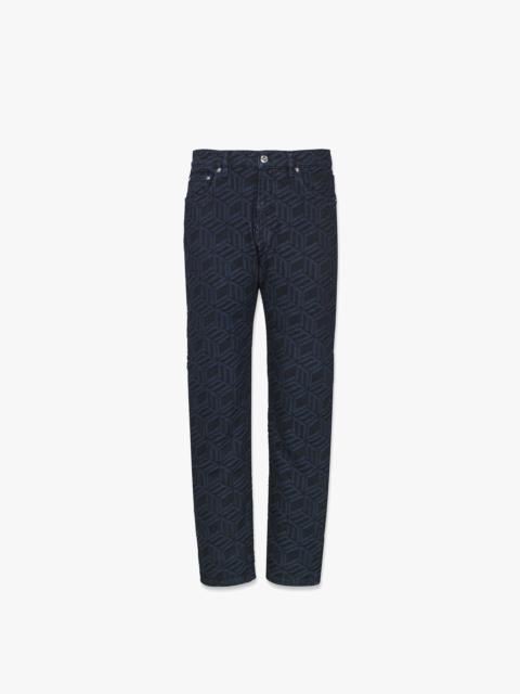 MCM Men’s Cubic Monogram Denim Jeans in Sustainable Cotton