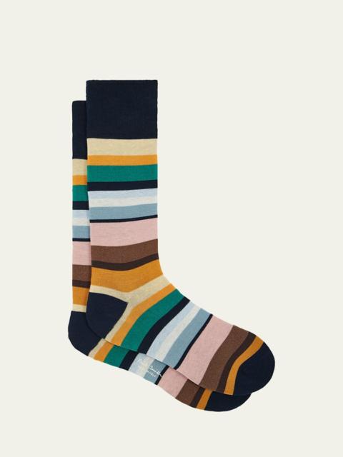 Paul Smith Men's Marek Color-Block Cotton Crew Socks