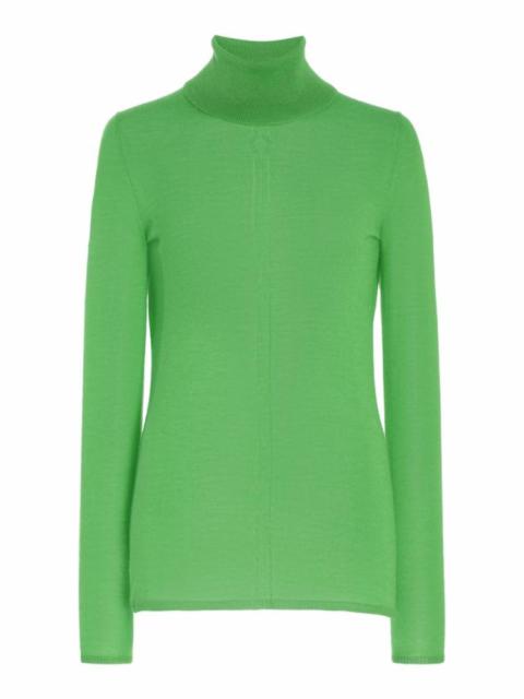 GABRIELA HEARST Steinem Turtleneck in Fluorescent Green Silk Cashmere