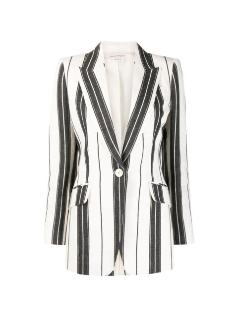 Alexander McQueen striped single-breasted blazer