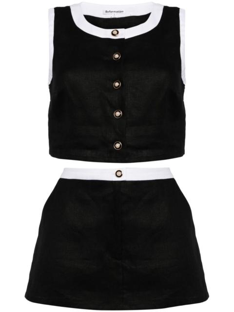 Reformation Roxy linen two-piece set