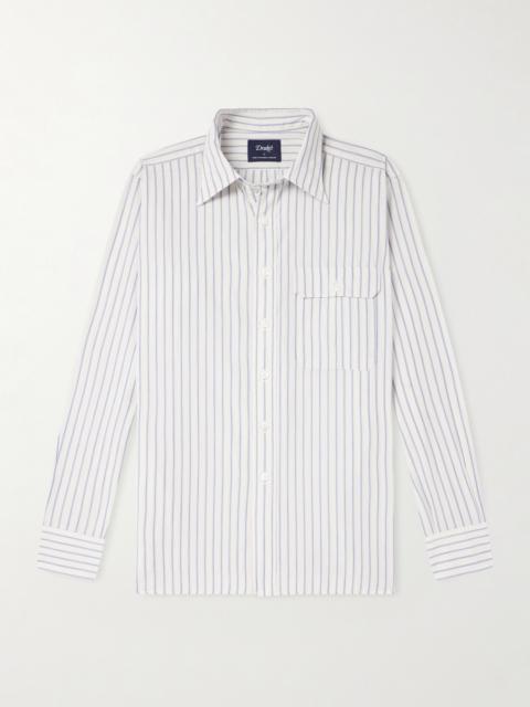 Drake's Striped Cotton and Linen-Blend Poplin Shirt