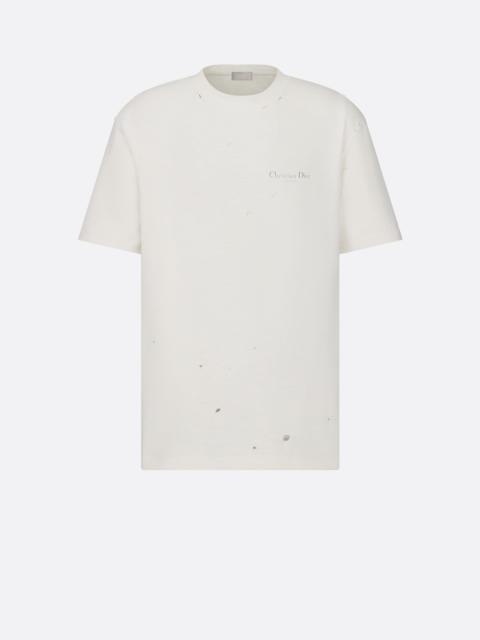 【DIOR】Christian Dior Couture Tシャツ (リラックス フィット) Christian Dior Couture T-Shirt, Relaxed Fit Blue Distressed