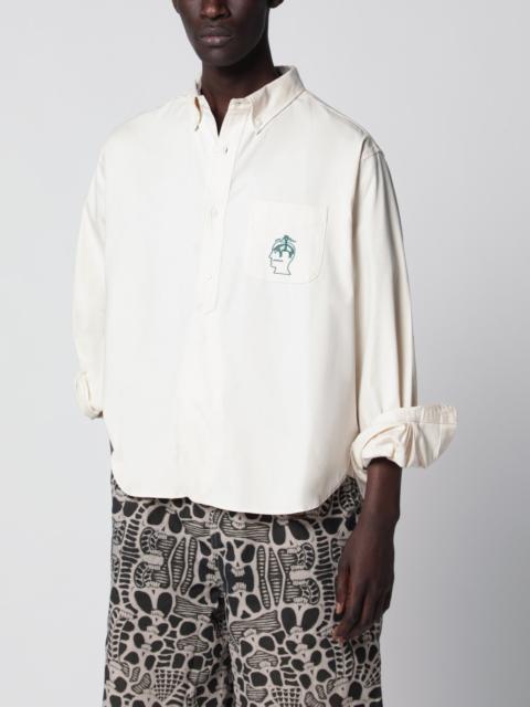 BRAIN DEAD Ivory button-down cotton shirt