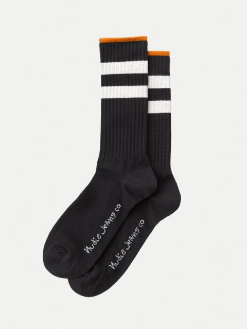 Nudie Jeans Amundsson Sport Socks Black/White