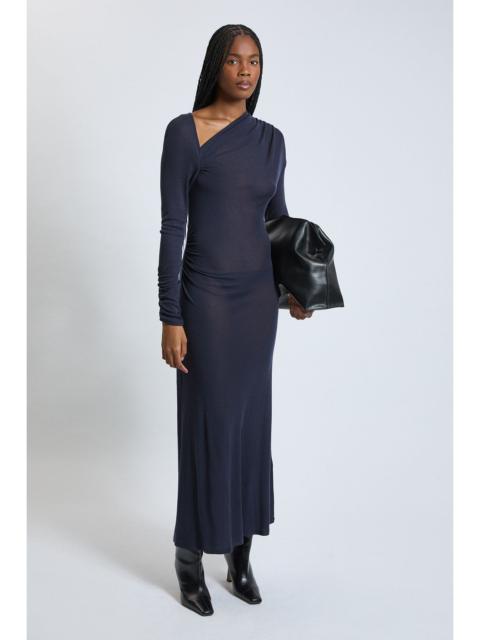 KAREN MILLEN Wool Blend Asymmetric Hem Jersey Dress